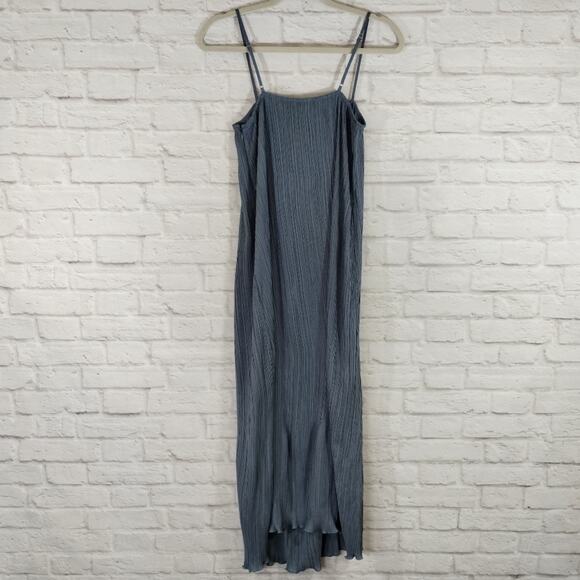 ME Madewell Women's Teapot Blue Goldie Plisse Tank Slip Midi Column Dress NWT 0 - Picture 9 of 11